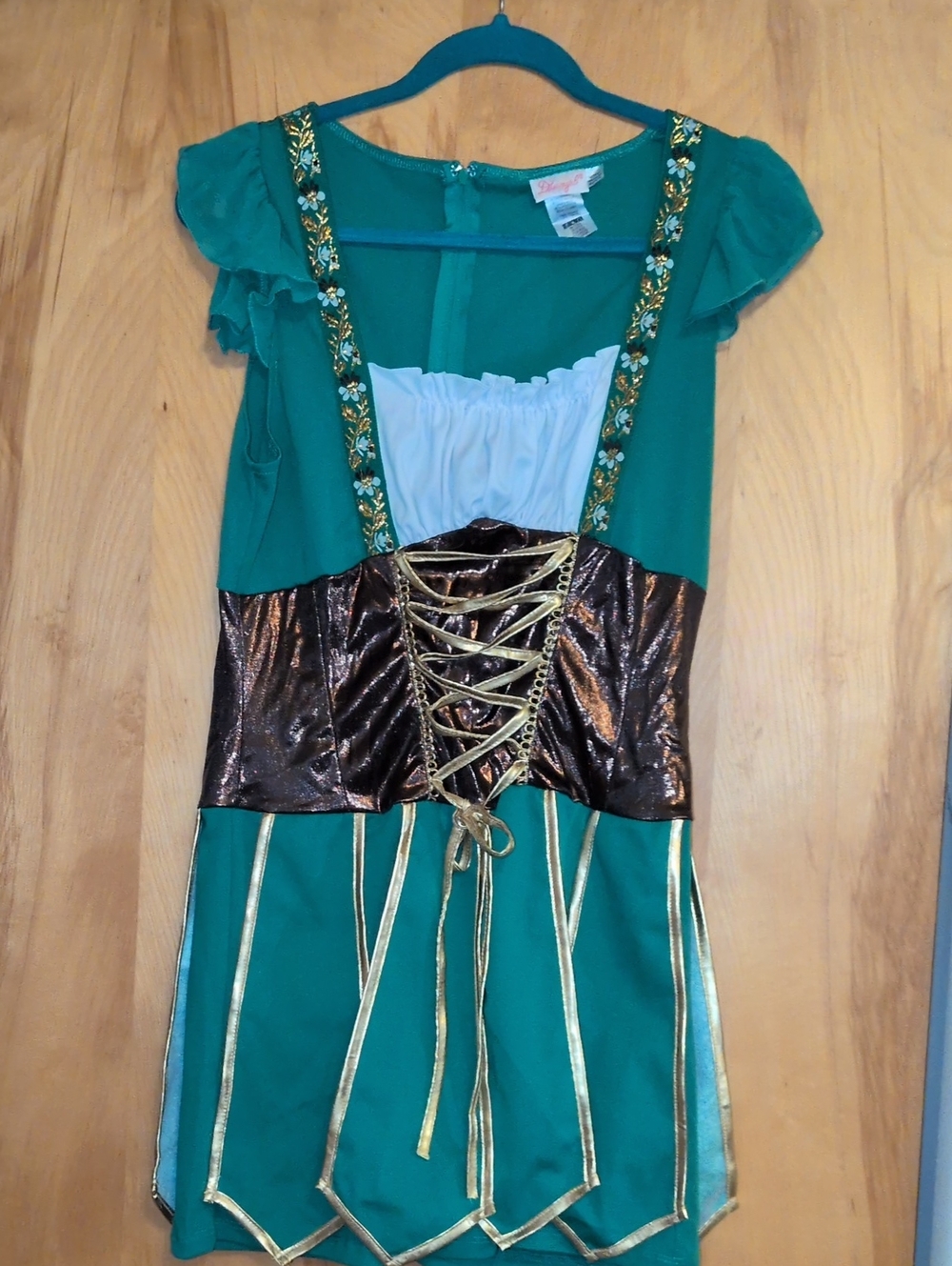 Halloween Dreamgirl Green and Gold Pirate Maiden Costume